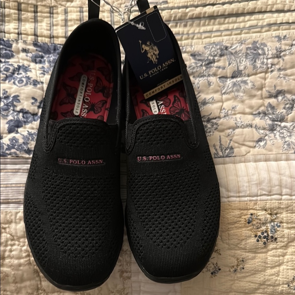 U.S. Polo Assn. Men's Black Slip-On Shoes